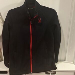 Spyder Black Hoodie with Red Accents